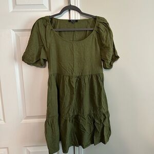 Green Puff Sleeve Madewell Dress